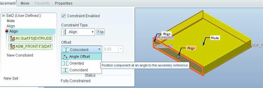 CAD - CAM ALAPOK PRO ENGINEER OKTATÓANYAG 7.36. ábra A segédtengely felvétele A segédtengely felvétele után hívjuk be a bázisalkatrészt!