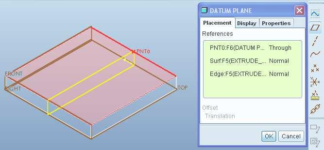 CAD - CAM ALAPOK PRO ENGINEER OKTATÓANYAG Szerelés szimmetriasík felvételével A felezıponton / segédponton / keresztül szimmetriasík is felvehetı.