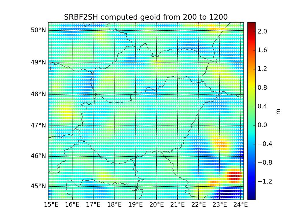 Gömbi radiális bázisfüggvényes geoid megoldás