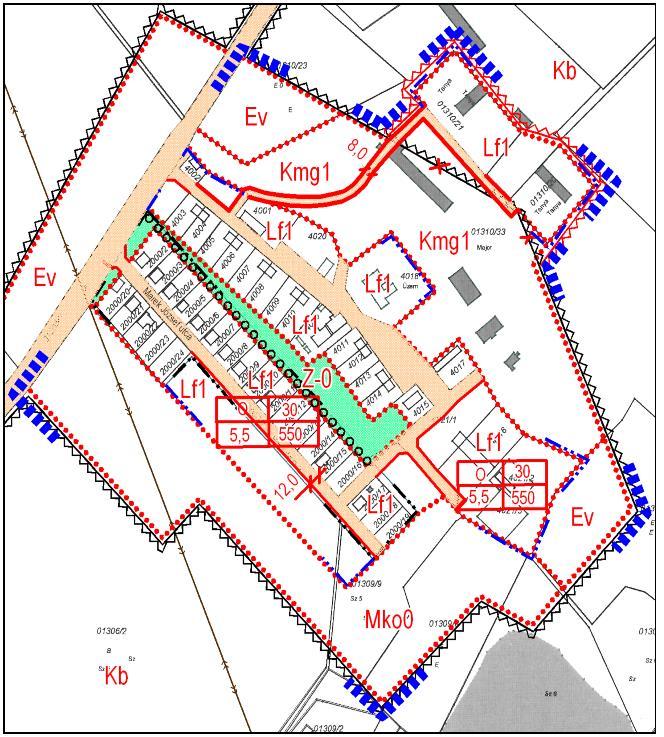 A minimális telekméret az Lf1 építési övezetben 550 m2, az Lf2 építési övezetben pedig 800 m2. Egyre inkább előtérbe kerül az igény, hogy ennél kisebb telkek is kialakíthatók legyenek.