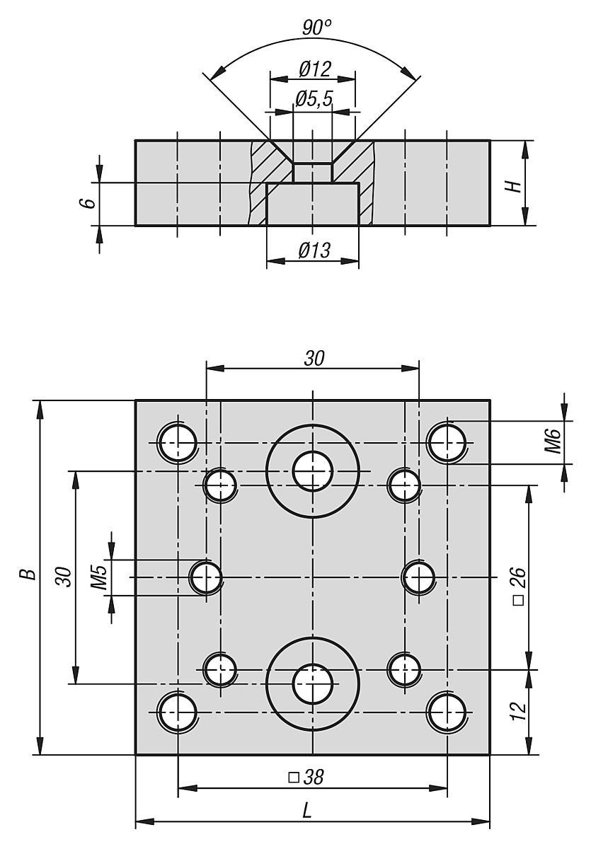 K1210 Adapter blokk aluminium
