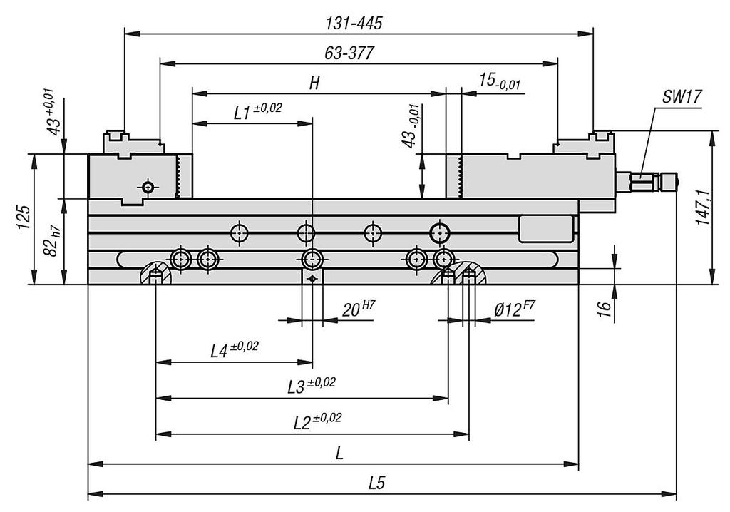 K1238 NC befogó 125 mm-es pofaszélességben Rajzok NC befogó 125 mm-es pofaszélességben Rendelési szám