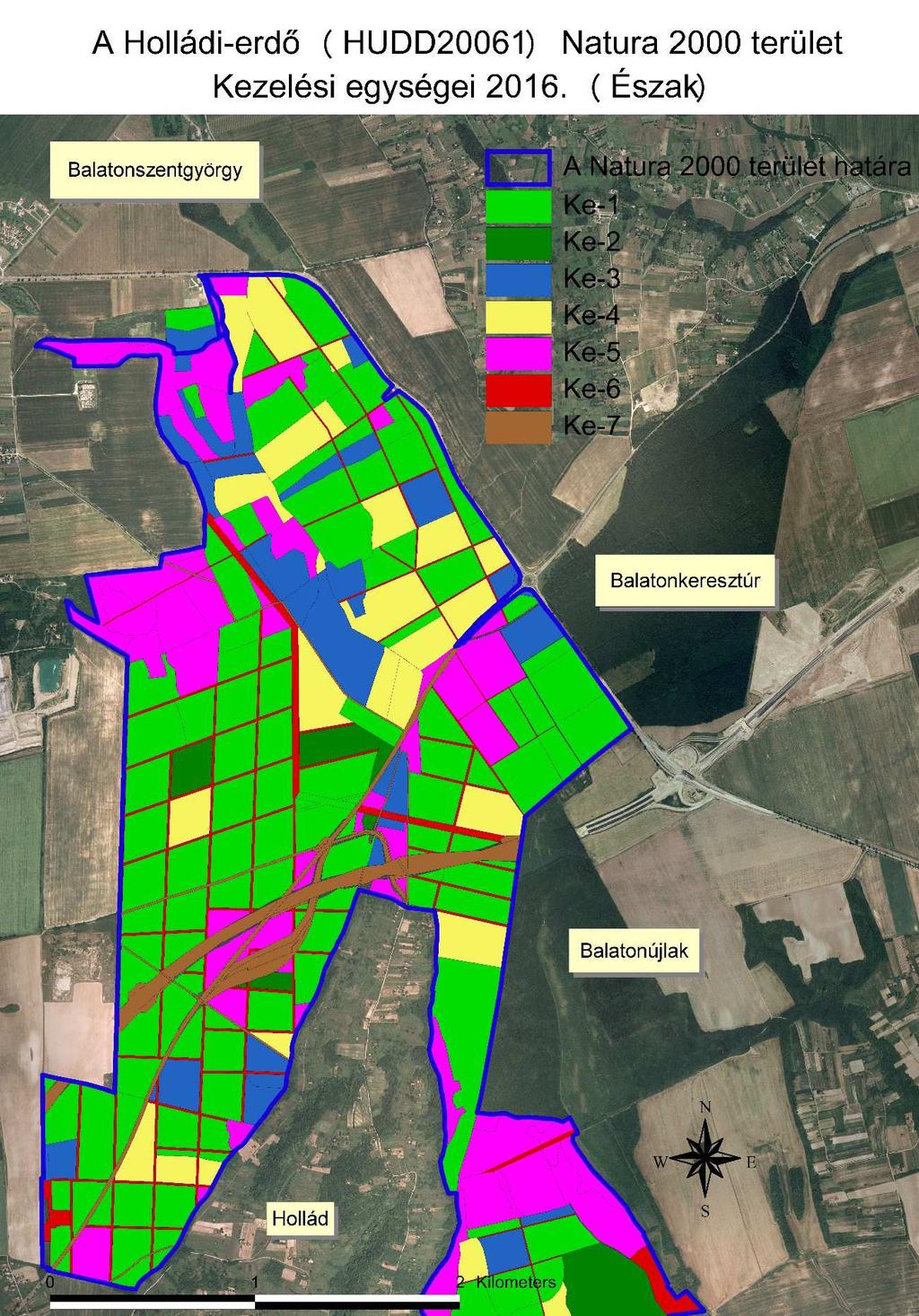 A Holládi erdő (HUDD20061) kiemelt jelentőségű természetmegőrzési terület fenntartási terve (2016). 3.2.5.2. Kezelési egységek térképe 1.