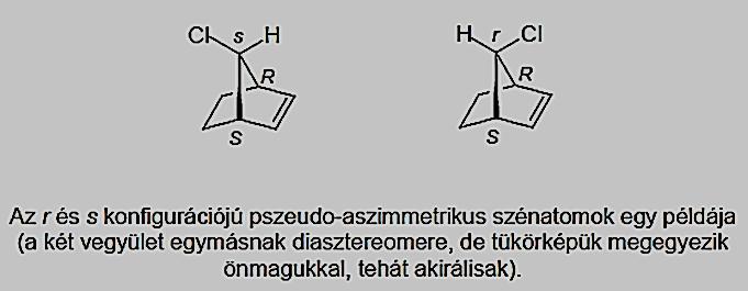 A pszeudo-aszimmetriacentrumok konfigurációjában eltérő izomerek egymással diasztereoizomer