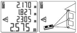 12-1-5 Mértékegység váltásához nyomja meg a Unit gombot. Készenléti képernyő Terület mérés 12-2 Térfogat mérés 12-2-1 A térfogatmérési mód bekapcsolásához nyomja meg kétszer a 2-es gombot.
