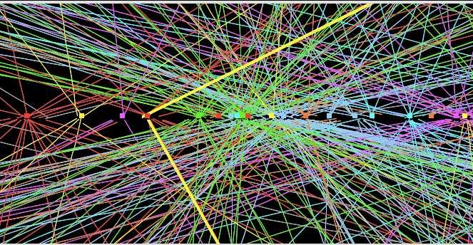 Rettenetes pile-up: Z µµ + 25 p-p vertex (ATLAS) Horváth Dezső: Higgs-bozon az LHC-nál Wigner FK, 2012.07.17. p. 31/54 LHC, p-p ütközések, 2012 E = 8 (4 + 4) TeV, t = 50 ns, L = 5.