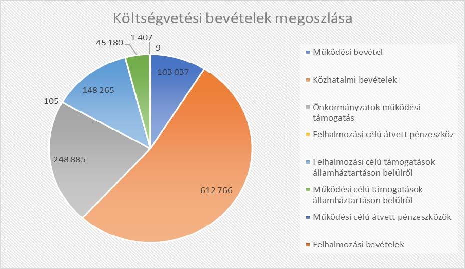 Az önkormányzat egyik legnagyobb költségvetési bevételi forrása a közhatalmi bevételek, amely a helyi adók, pótlékok, bírságok összegét tartalmazza, az összes bevétel 6,86 %-át teszi ki.