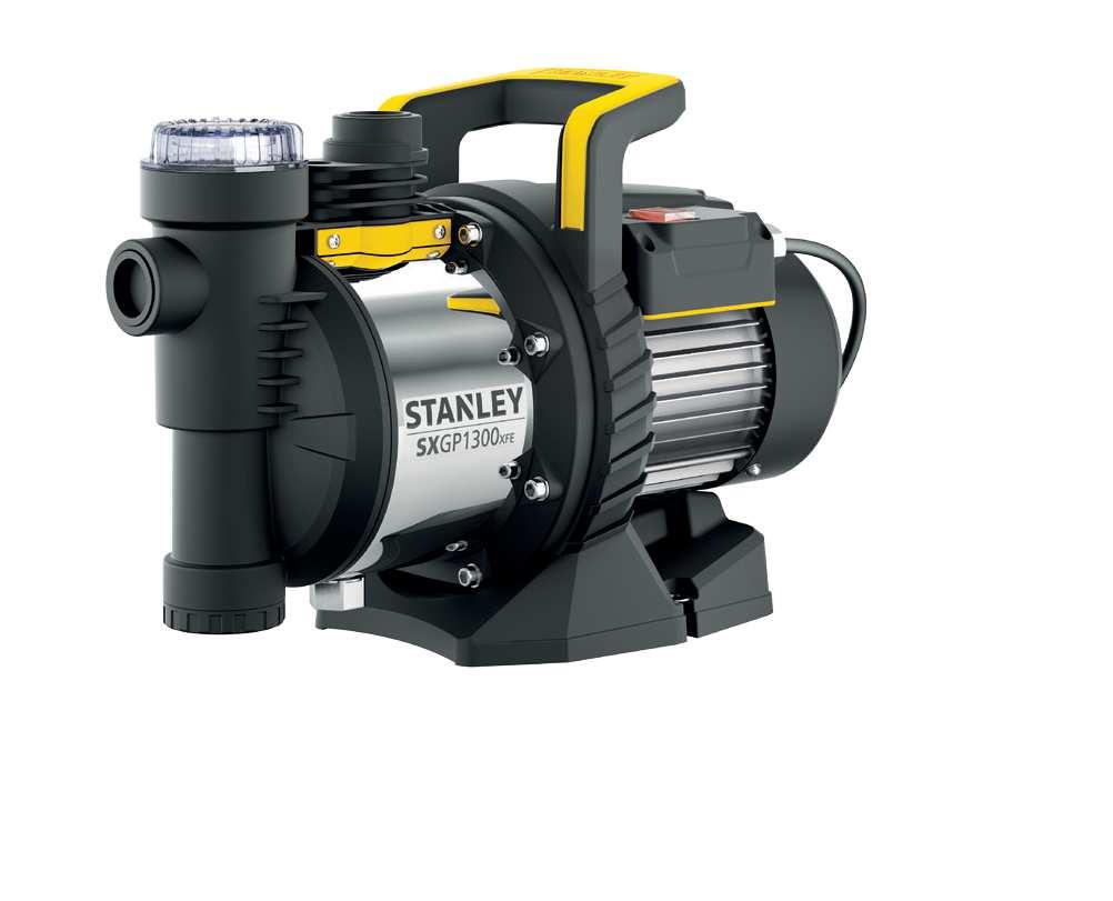 www.stanleytools.eu SXGP900XFE - KERTI SZIVATTYÚ 1m 3600 l/h max. átfolyási sebesség magas teljesítményt nyújt Beépített vízszűrő magas hőmérsékleten Max. átfolyási sebesség Max.