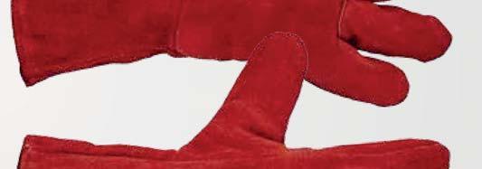 CULOARE: piros roşu 35 cm hosszú, hasított marhabőr kesztyű pamut