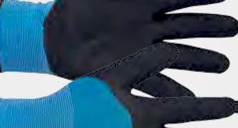 albastru-negru Bélelt kötött védőkesztyű, PE külső réteg, puha akril