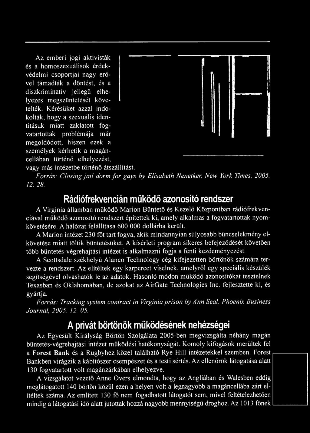 intézetbe történő átszállítást. Forrás: Closing ja il dorm fó r gays by Elisabeth Nenetker. New York Times, 2005. 12. 28.