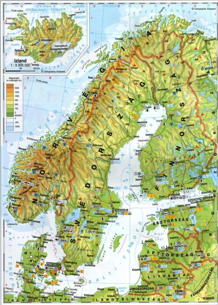 Fekvése: Partjait 5 tenger mossa: Norvég, Jeges, Balti, Északi-tenger, Grönlandi tenger és az Atlanti óceán 2 szoros található: Kattegat, Skagerrak 2 öböl: Finn es a Botteni Felszíne: Észak-Európa