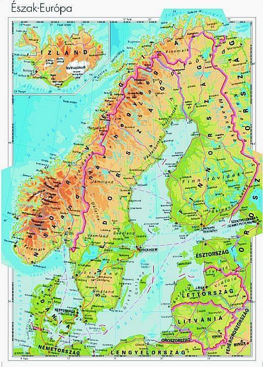 Vízrajza: A Skandináv-hegység jelentős vízválasztó. Ettől nyugatra a folyók általában rövidek, sok helyen vízesésekkel.