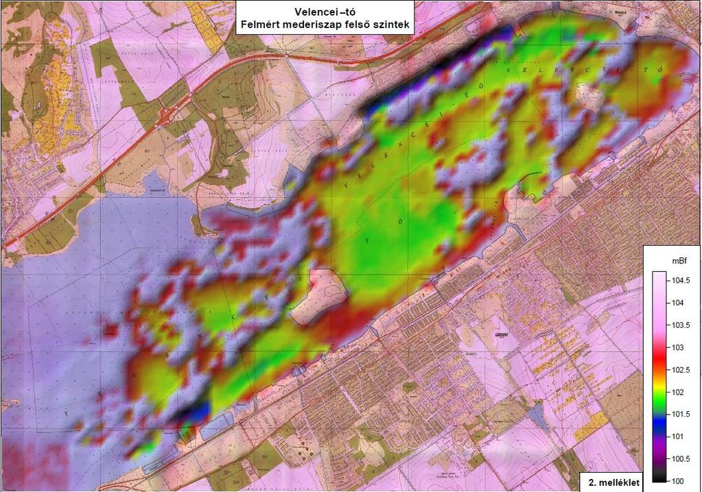 A mederfelmérést keresztszelvények mentén, 50 méteres átlagos szelvénytávolsággal, valamint a korrelációt