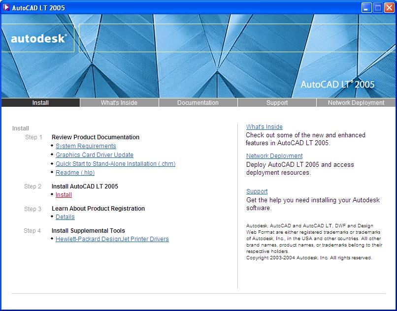 AZ AUTOCAD LT 2005 ALAPJAI 37 PROGRAMTELEPÍTÉS A telepítés megkezdése előtt jegyezzük fel az AutoCAD LT 2005 program sorozatszámát (Serial No).