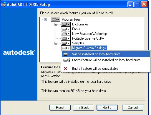 AZ AUTOCAD LT 2005 ALAPJAI 39 (ezek az adatok a felhasználó azonosításhoz, illetve a rajzok szerzőjének elemi azonosításához, valamint a termék aktiválásához szükségesek).