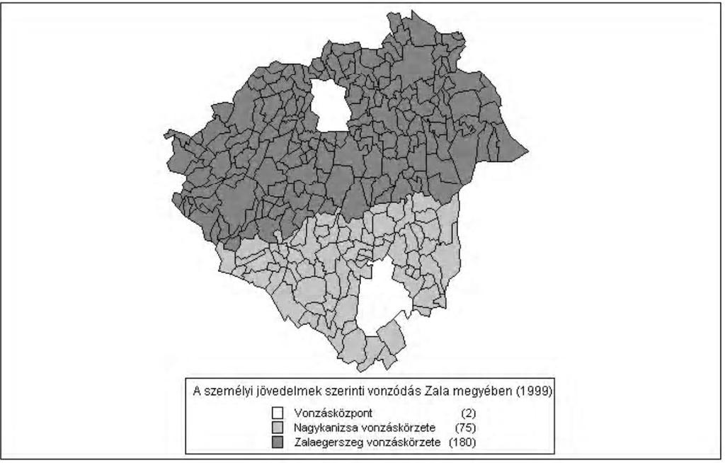 Vonzáskörzet lehatárolása: Hogyan mérjük a tömeget? Pl. népességszám, GDP tömeg, foglalkoztatottak száma, boltok száma, intézmények száma (pl.