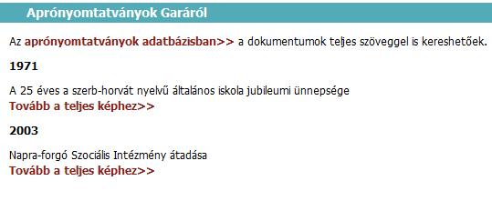 Települési könyvtárak Aprónyomtatványok Példa nemzetiségi vonatkozású aprónyomtatványra (Gara) Digitalizálás módja: