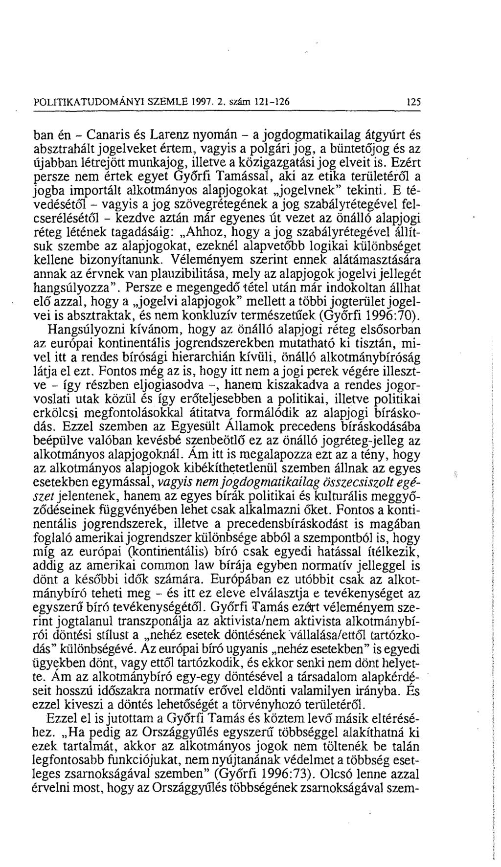 POLITIKATUDOMÁNYI SZEMLE 1997. 2.