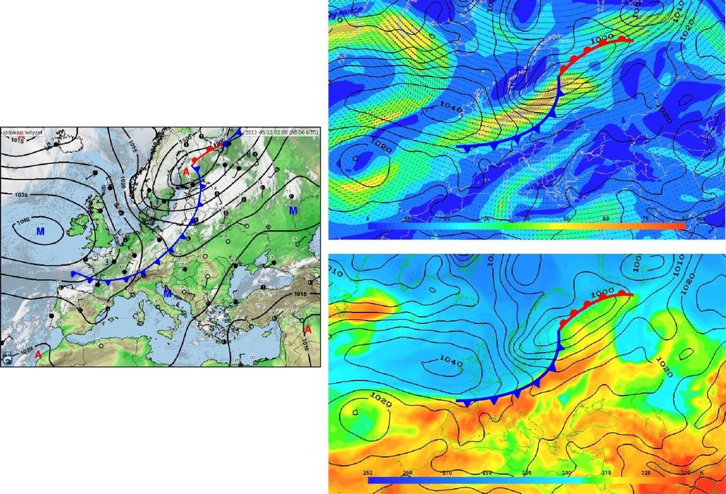 Hidegfront Nyugat-Európa felett.
