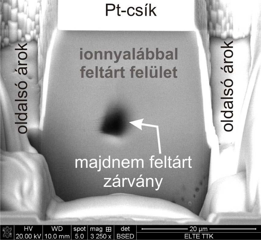 Az aktuálisan feltárt felületet pásztázó