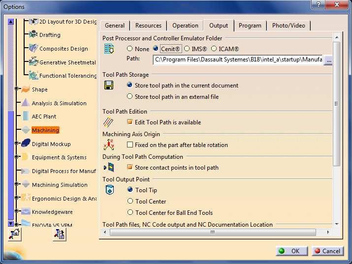 4. NC program generálás Felül a Tool menü alatt ki kell választani a options pontot.