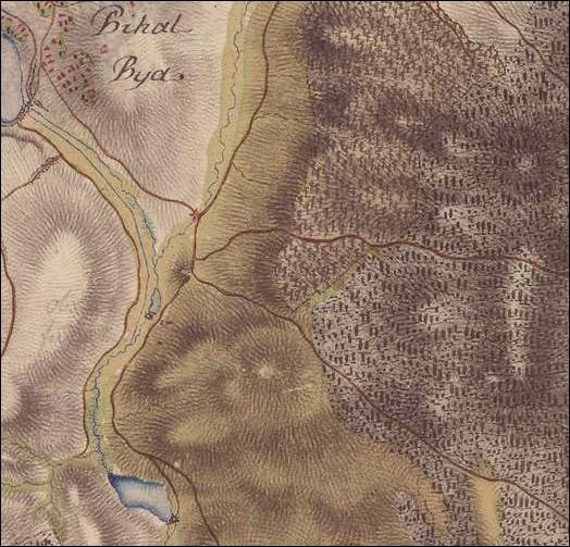 1. ábra Az I. katonai felmérés térképe (1763-1787) Az 1806 és 1869 között végzett II. katonai felmérés térképén már jól felismerhető az Ürgehegy három felső dűlője több pincére utaló jelzéssel.