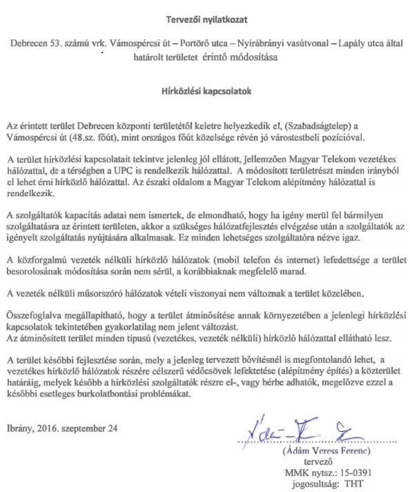4.3. hírközlés (távközlés, műsorszórás, adatátvitel) 5. KÖRNYEZETI HATÁSOK ÉS FELTÉTELEK I.