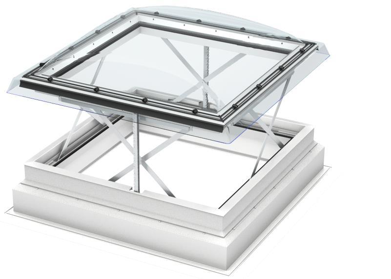 Látható elemek 4 Figyelem! A képen ZCE 0015 toktoldó eleel ellátott VELUX INTEGRA CVP lapos tetős felülvilágító látható.