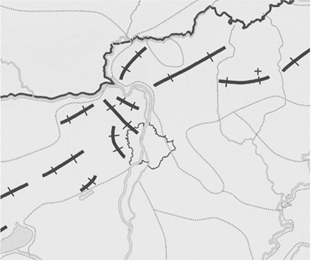 3. Solve the problems after examining the sketch map. 5 3 2 1 A 4 B a) Name the mountains/hills labelled by numbers in the sketch map. 1.... 2.... 3.... 4.... 5.... 5 points b) Name the peak labelled by + in the sketch map.