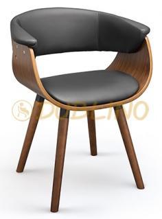 58,- EUR DL Globe Black Chair Hajlított favázas, fekete műbőr kárpitos design szék.
