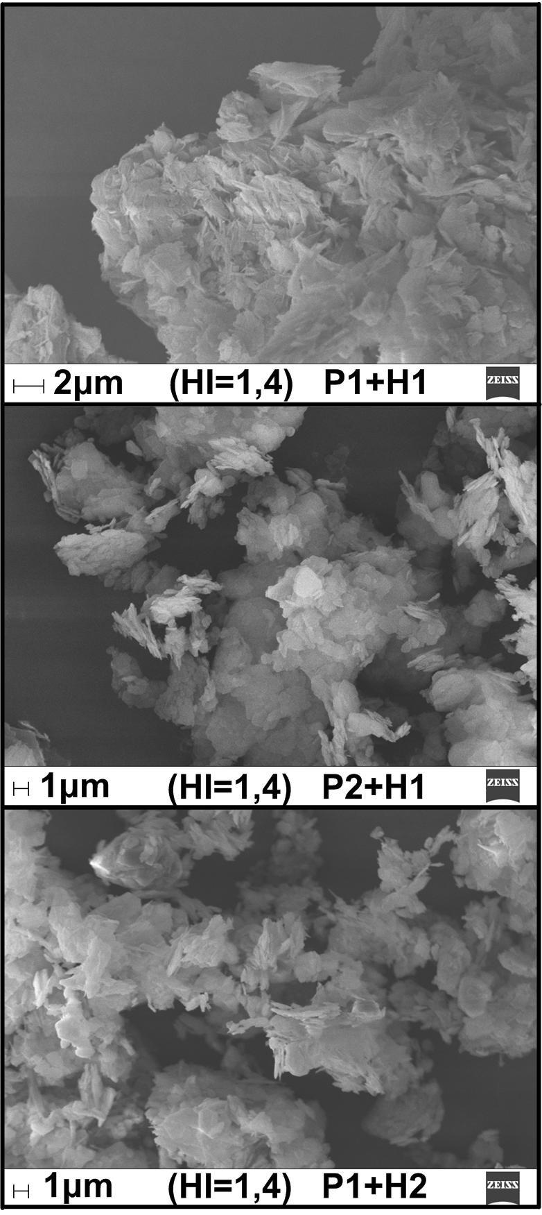 M21. ábra: HA+T szintézisút alkalmazásával előállított kaolinit nanostruktúrák tipikus SEM