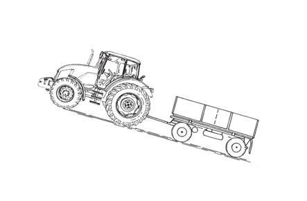 A TRAKTOR MŰKÖDÉSE (a) - a kapcsoló felső részének a benyomása és benyomva tartása után (rövidebb késleltetést követően), a traktor eleje megemelkedik (a kapcsoló benyomva tartása alatt, egészen a