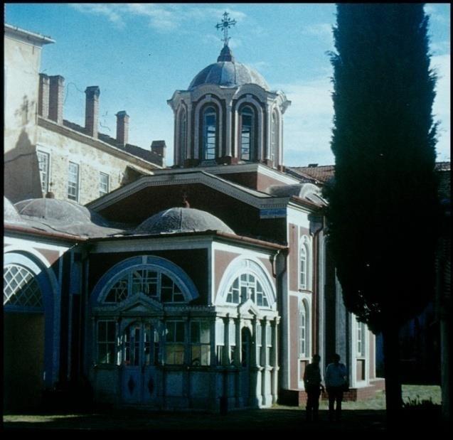 ) Athosz: Iviron kolostor (grúz) Katholikon (X. sz.