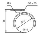 magasság: 57 mm talpméret: 38 x 38 mm