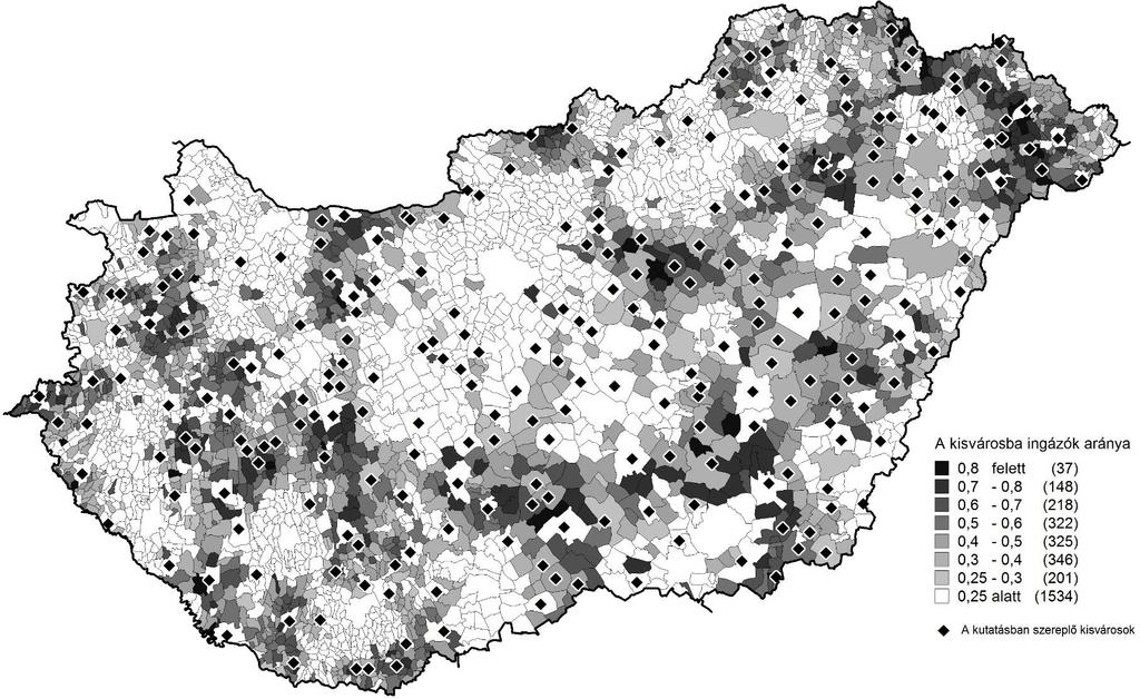 A kisvárosok munkaerő-piaci vonzáskörzete 2011