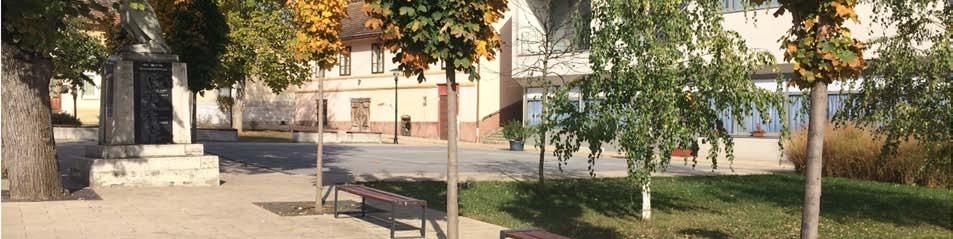 településközpont jelleget, a burkolt felületek
