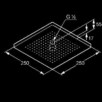 490 KLUDI A-QA tányér-fejzuhany NA 15 Ø 200 mm gömbcsuklós fejzuhany gyors vízkő-eltávolító rendszerrel névleges vízmennyiség: 37 l/perc, 3 bar csatlakozó G 1/2 zuhanykar nélkül zajossági osztály: I