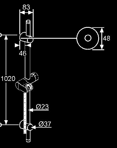 220 Falirudak KLUDI A-QA s falirúd L = 900 mm a csúszka pozíciója függőlegesen állítható KLUDI SIRENAFLEX gégecső G 1/2 x G 1/2 x 1600 mm kúpos anyával króm 6572005-00 16.