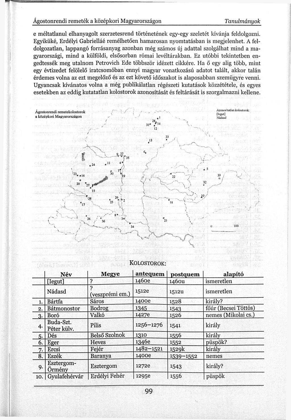 Ágostonrendi remeték a középkori Magyarországon Tanulmányok e méltatlanul elhanyagolt szerzetesrend történetének egy-egy szeletét kívánja feldolgozni.