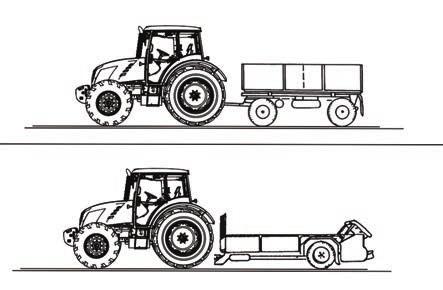 G313 Pótkocsi és félpótkocsi csatlakoztatása A traktorral csakis az előírásoknak megfelelő, a traktorhoz szabályosan kapcsolható pótkocsi