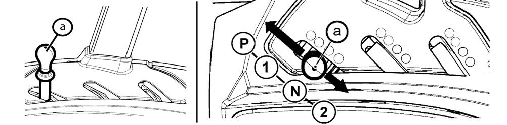 A (6)-os csatlakozó a visszafolyó ághoz kapcsolódik. A kart meg kell tartani ebben az állásba, mert ha elengedi, visszaáll üres állásba.