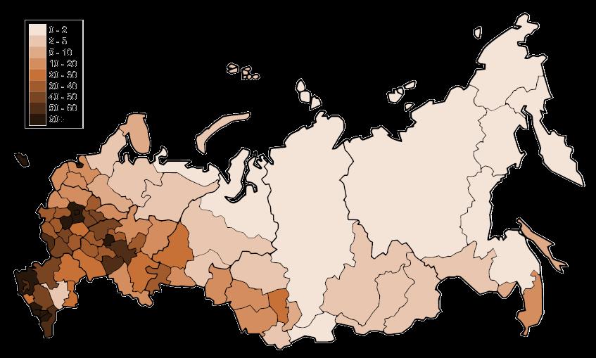 Szibéria népessége Ritkán benépesült térség: A 146 milliós Oroszországban 30 millióan laknak Szibériában; Kelet és