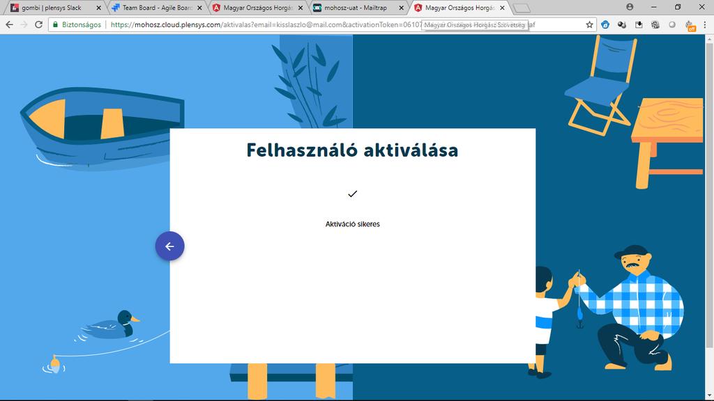 A regisztráció a linkre kattintással válik véglegessé, a felhasználó ezt