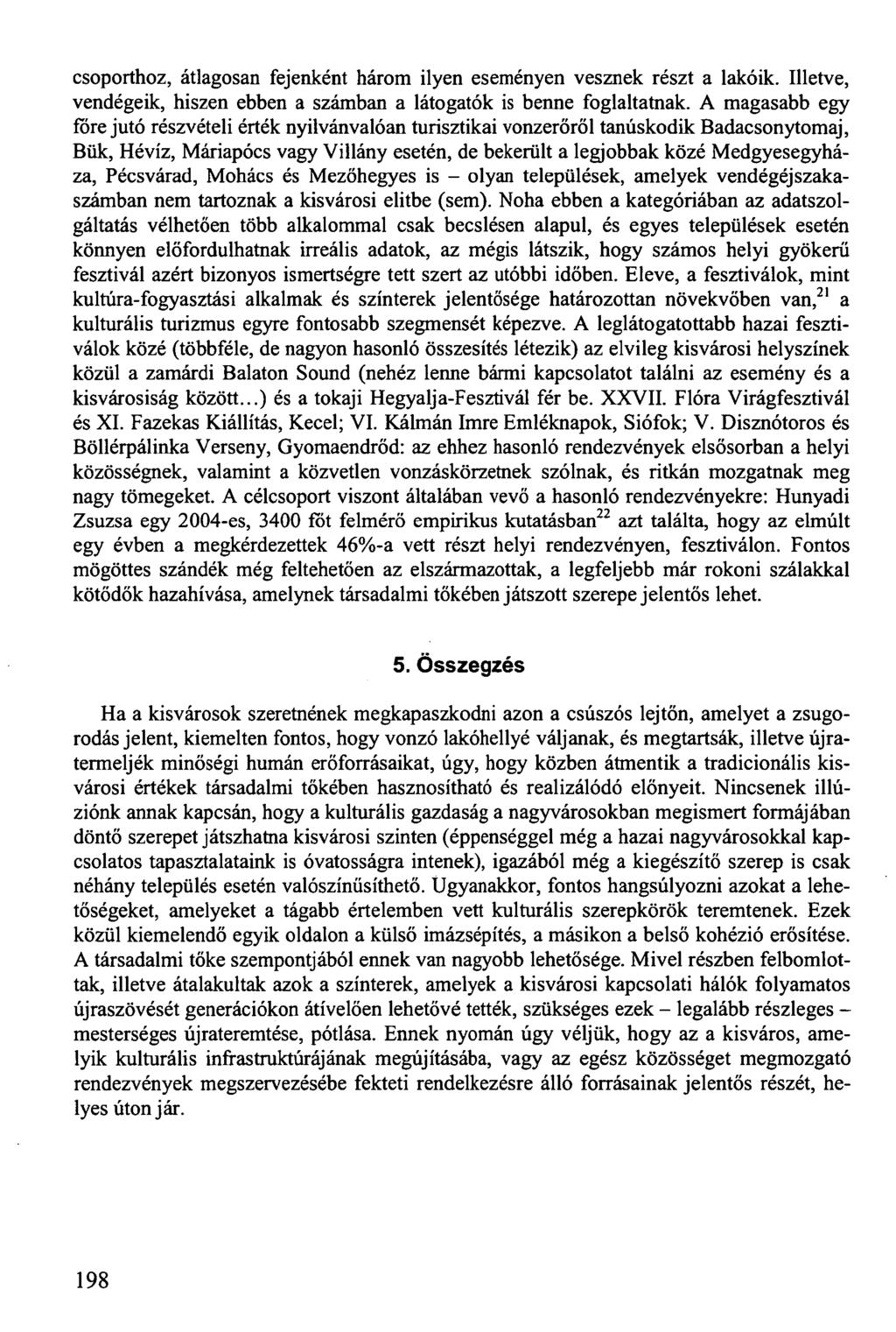 csoporthoz, átlagosan fejenként három ilyen eseményen vesznek részt a lakóik. Illetve, vendégeik, hiszen ebben a számban a látogatók is benne foglaltatnak.