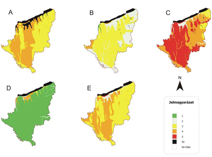 ábra: A talajadatok osztályozása az aszályérzékenység szerint (A fizikai