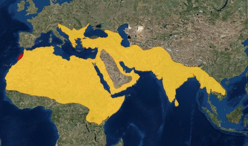 1. térkép: Az aranysakál elterjedési területe (http://maps.iucnredlist.org/map.html?id=3744).