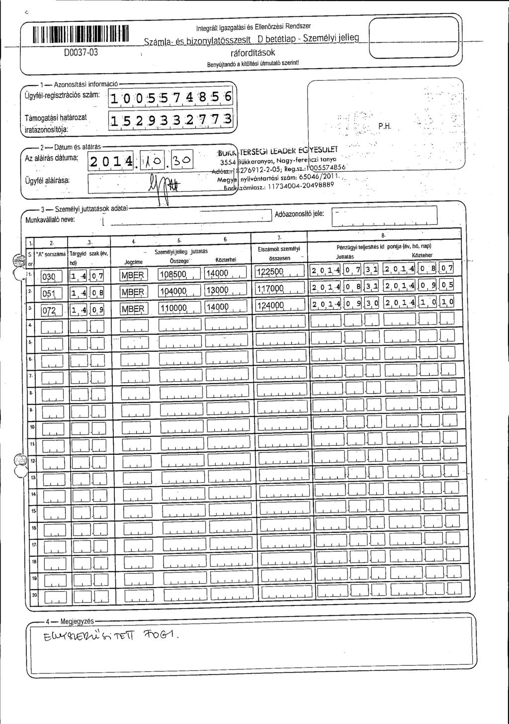 (' 1111111111111111111111111111:111 D0037-03 ntegrát gazgatás és Eenőrzés Rendszer j Száma:é;;J2L?onyatöss?