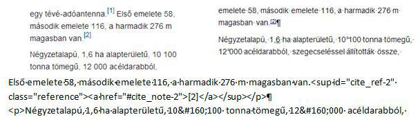 űsernoűh MÁRIA, ŰUJDOSÓ GYÖNGYI 12. ábra Az eredeti dokumentum forrása egyértelműen mutatja az ezres elválasztó karakterként használt nem törhető szóközt [60].