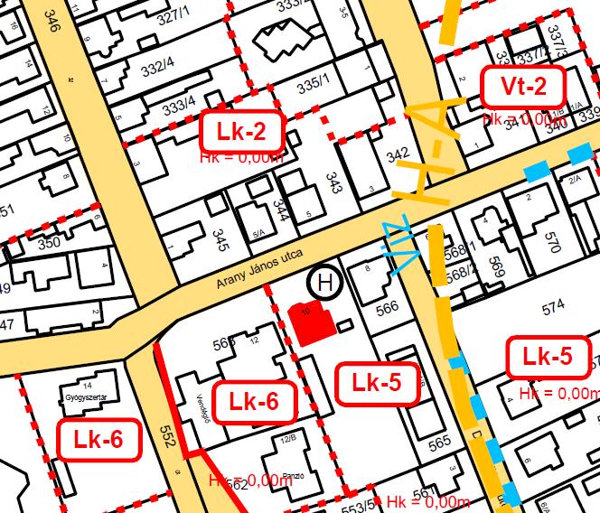 4. sz. melléklet. 334 hrsz Kisvárosias lakóterület (Lk) (1) A területen az OTÉK 12.